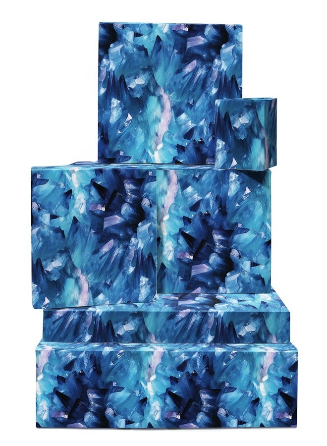CENTRAL 23 Crystal Wrapping Paper - 6 Sheets Of Gift Wrap - Blue Crystals - For Women Teenagers Girls - Birthday Holiday Christmas - Comes With Stickers - Image 1